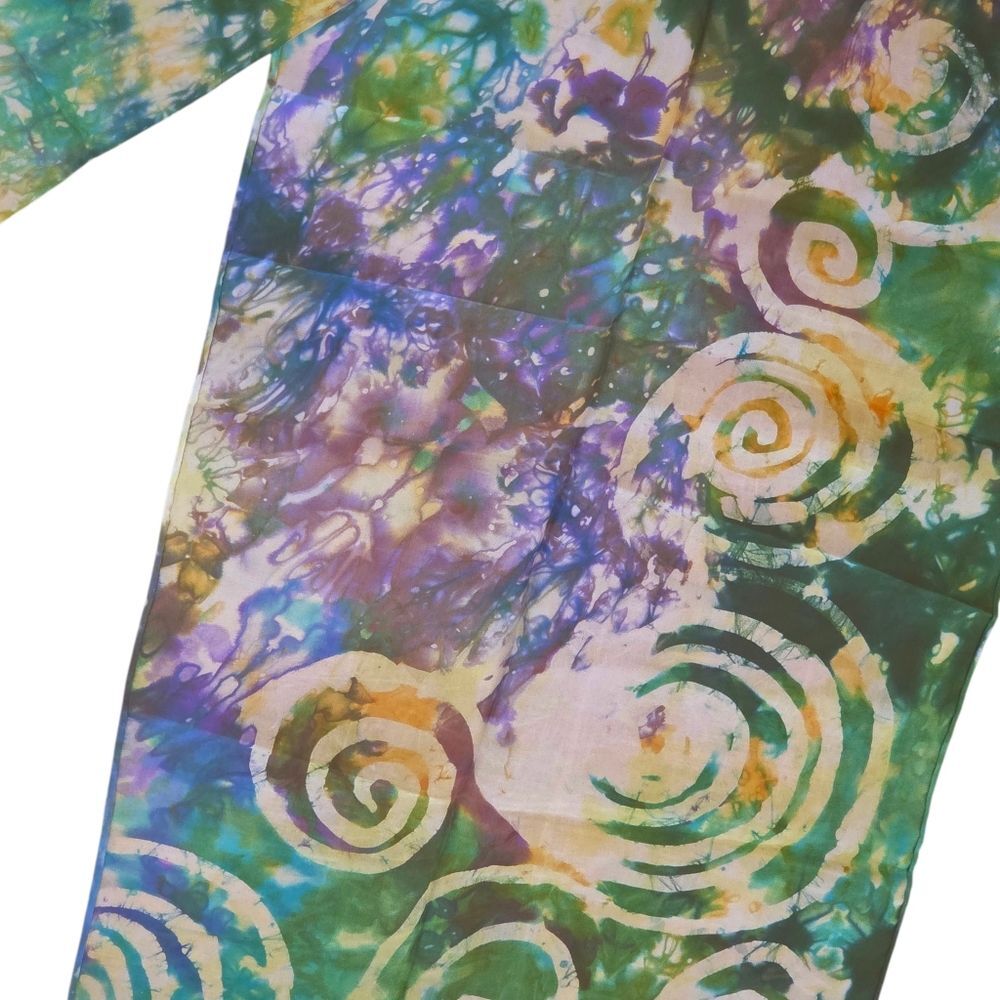 NWT Artsy Hand Painted 100% Silk Scarf Ireland Newgrange Louise Loughman Artist - Picture 8 of 9